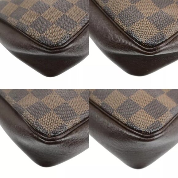 LOUIS VUITTON Trousse Makeup Hand Bag Damier Ebene Leather Brown - Picture 14 of 16